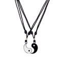 Yin and Yang Pendants on Adjustable Rope Necklaces Set