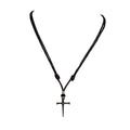 Nail Cross Pendant on Adjustable Rope Necklace