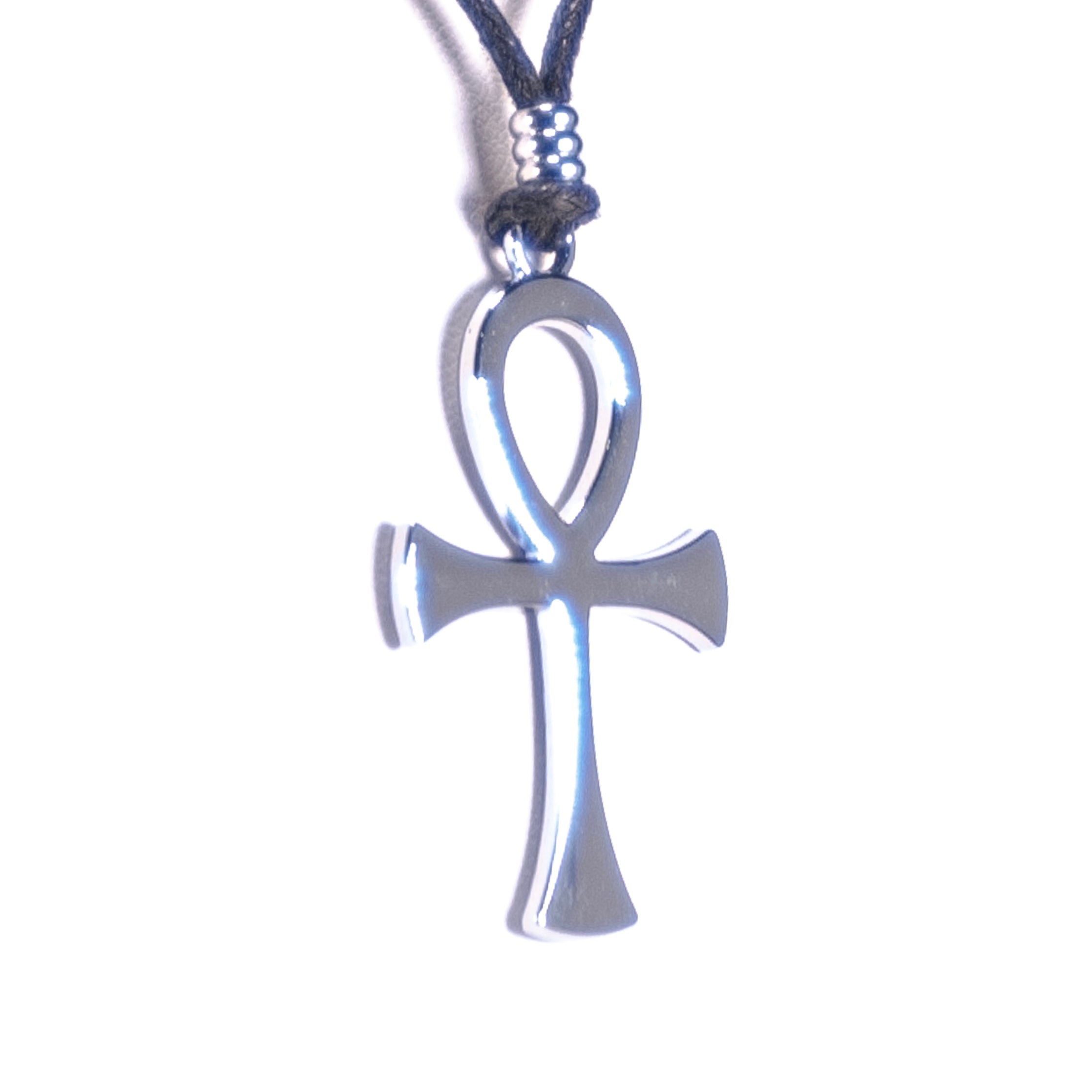 Ankh Cross Pendant on Adjustable Rope Necklace