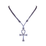 Load image into Gallery viewer, Ankh Cross Pendant on Adjustable Rope Necklace
