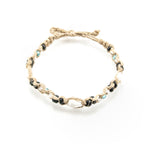 Load image into Gallery viewer, Nassa Shells, Black Coconut and Blue Beads on Hemp Anklet Bracelet
