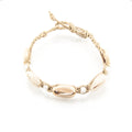 Cowrie Shells and Puka Shell Beads on Hemp Anklet