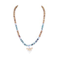 Bull Shark Tooth Pendant on Tiger Coconut & Green Shell Beads Necklace