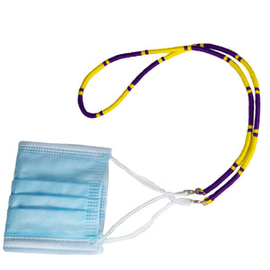 Cotton Wrapped Face Mask Holder (Purple & Yellow)