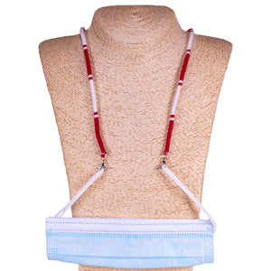 Cotton Wrapped Face Mask Holder (Red & White)