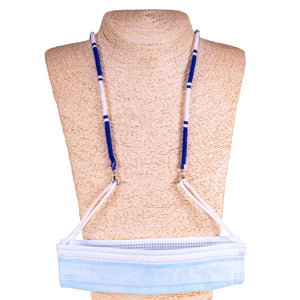 Cotton Wrapped Face Mask Holder (Blue & White)