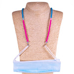 Load image into Gallery viewer, Cotton Wrapped Face Mask Holder (Blue &amp; Pink)
