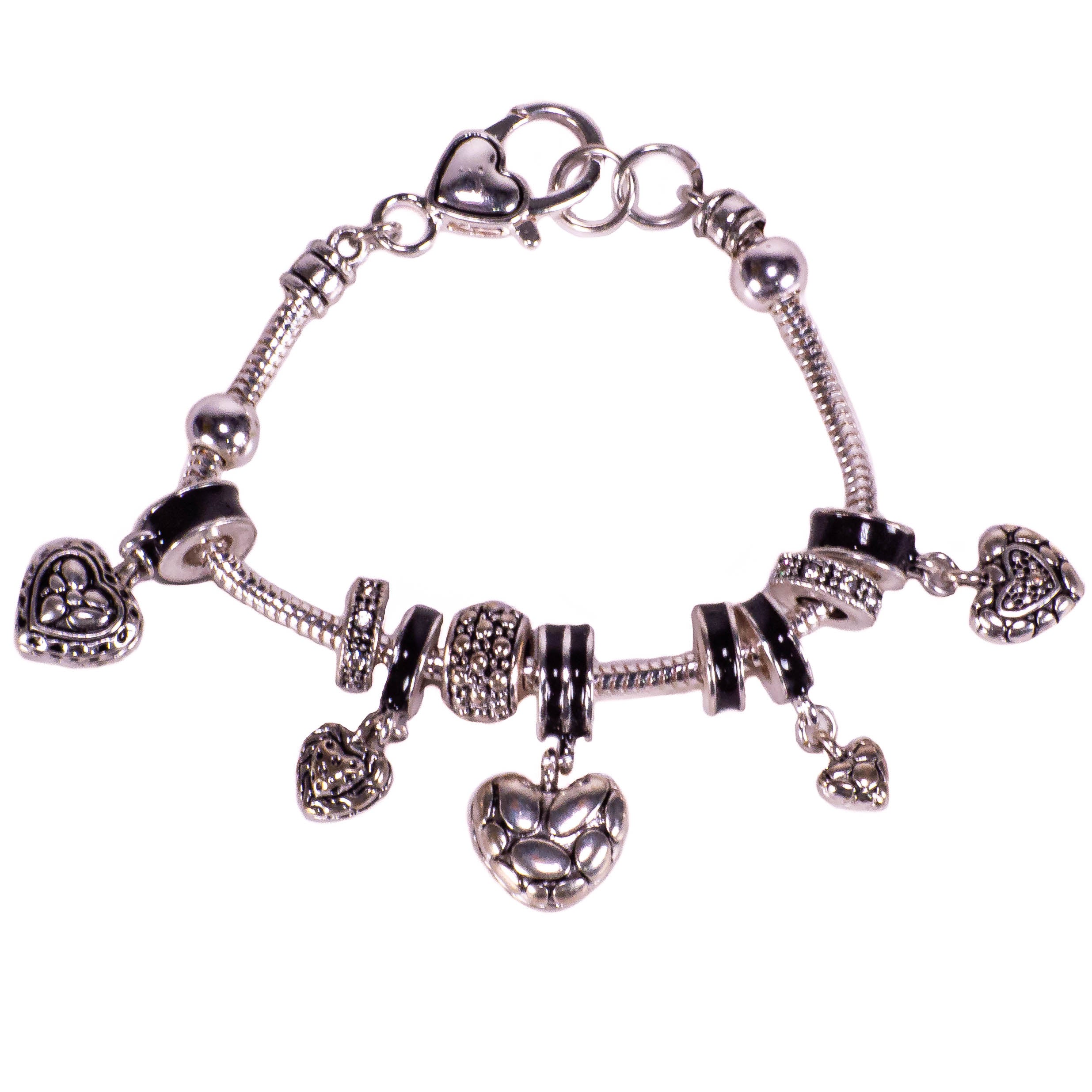 Snake Chain Hearts Charmable Bracelet