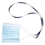 Load image into Gallery viewer, Cotton Wrapped Face Mask Holder (Dark Blue &amp; White)
