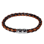 Load image into Gallery viewer, Braided Mixed Black &amp; Brown Leather Bracelet
