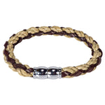 Load image into Gallery viewer, Braided Dark Brown Leather &amp; Cotton Bracelet
