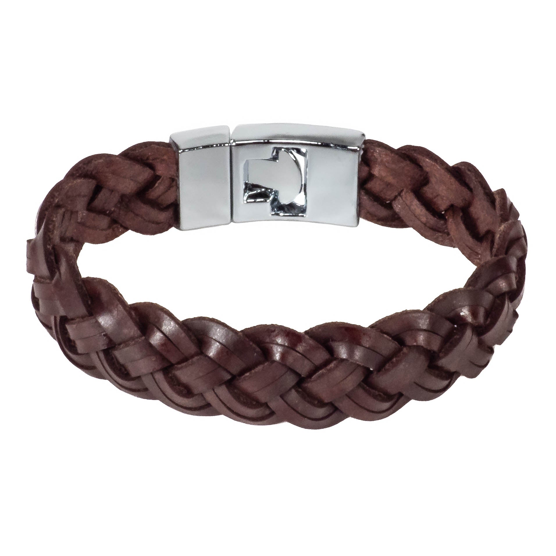 Braided Brown Leather Bracelet
