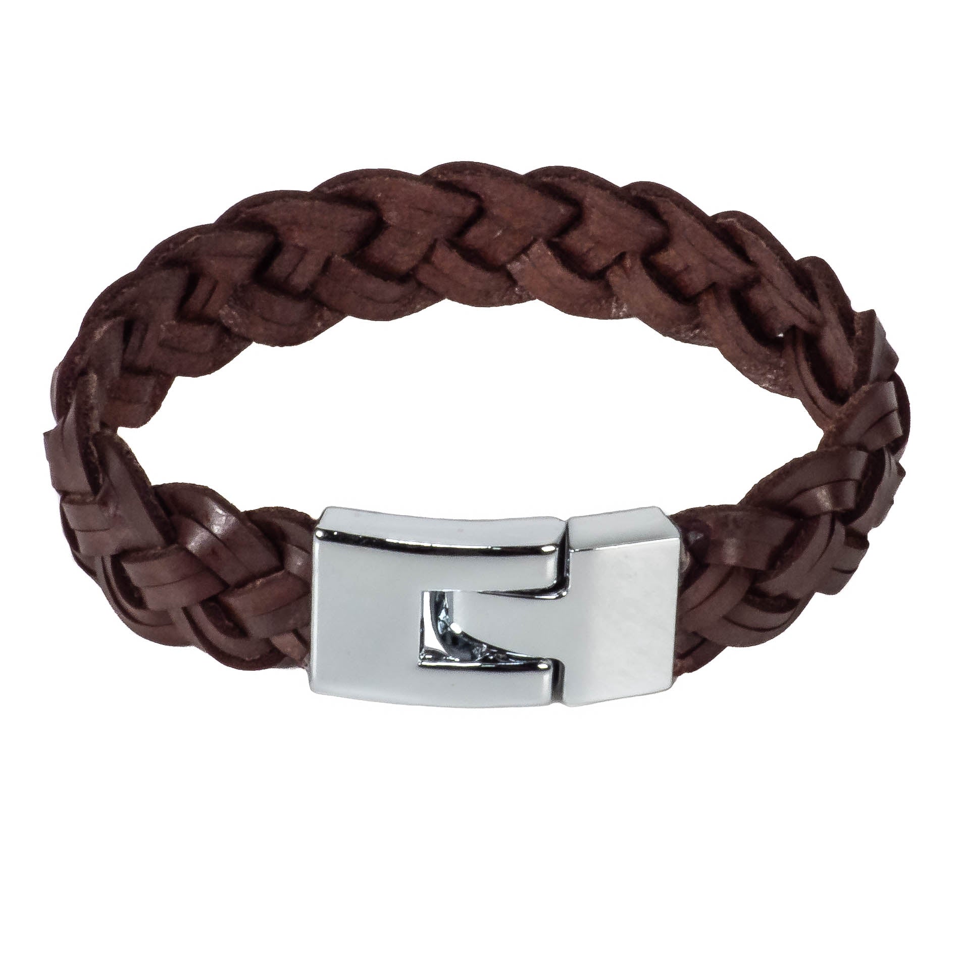 Braided Brown Leather Bracelet