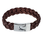 Load image into Gallery viewer, Braided Brown Leather Bracelet
