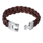 Load image into Gallery viewer, Braided Brown Leather Bracelet
