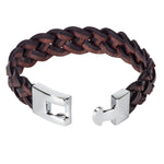 Load image into Gallery viewer, Braided Mixed Black &amp; Dark Brown Leather Bracelet
