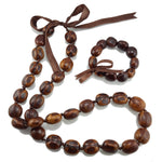 Load image into Gallery viewer, Natural Kukui Nut Lei Necklace and Bracelet Set

