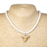Load image into Gallery viewer, 1&quot;+ Shark Tooth Pendant on Puka Shell Beads Necklace
