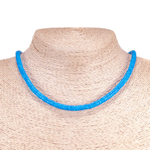 Blue Puka Shell Beads Necklace and Anklet Set