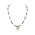 Shark Tooth Pendant on Puka, Black and Tiger Coconut Beads Necklace