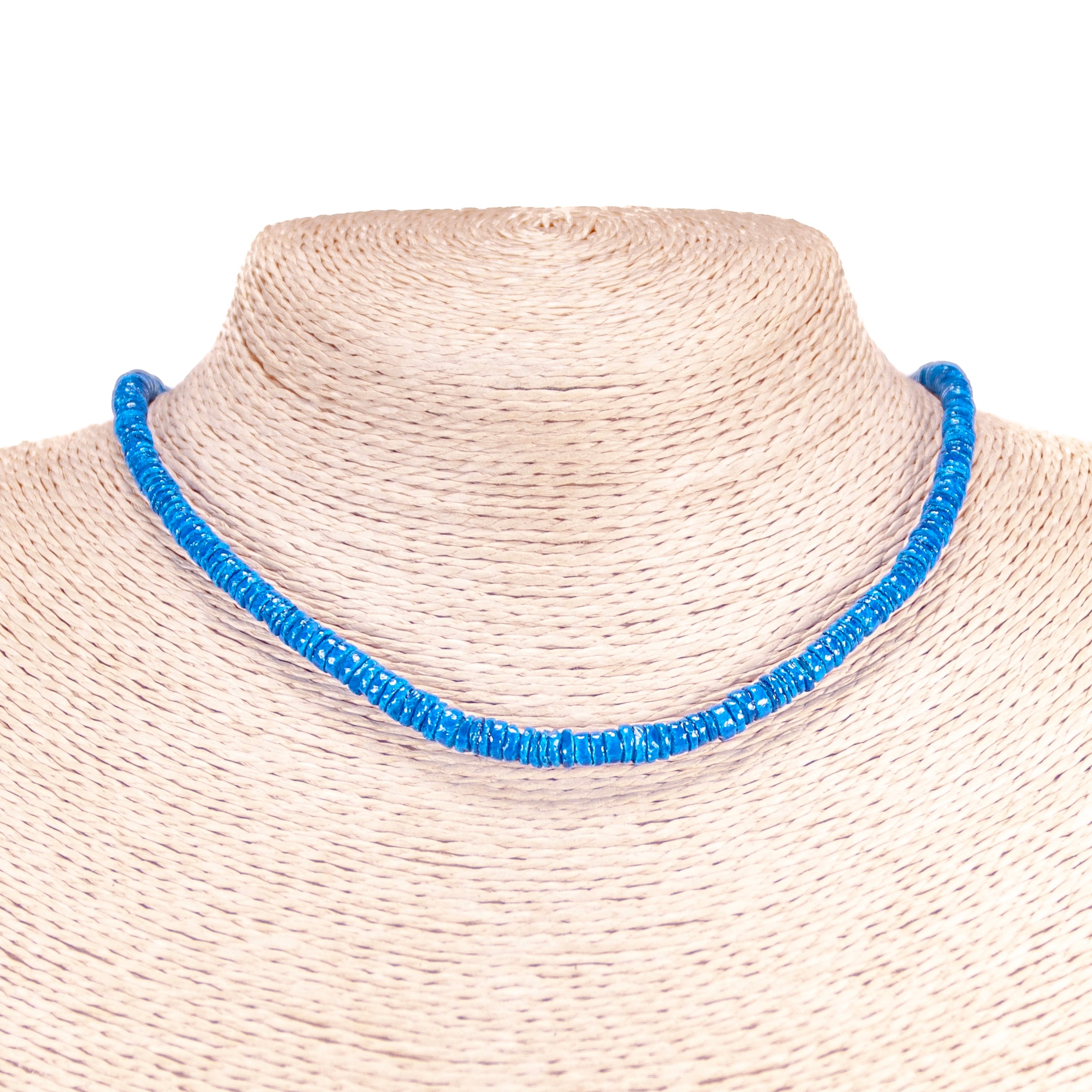 Dark Blue Puka Shell Beads Necklace and Anklet Set