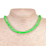 Load image into Gallery viewer, Neon Green Puka Shell Beads Necklace and Anklet Set
