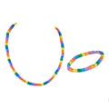 Multicolor Neon Puka Shell Beads Necklace and Anklet Set
