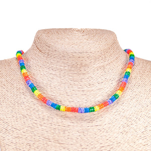 Multicolor Neon Puka Shell Beads Necklace and Anklet Set