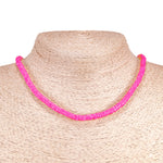 Load image into Gallery viewer, Neon Pink Puka Shell Beads Necklace and Anklet Set
