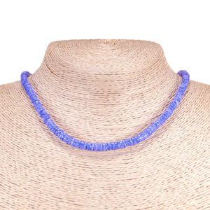 Purple Puka Shell Beads Necklace and Anklet Set