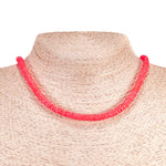 Load image into Gallery viewer, Neon Red Puka Shell Beads Necklace and Anklet Set
