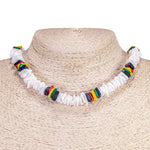 Load image into Gallery viewer, Puka Shell Chip &amp; Rasta Coconut Beads Necklace
