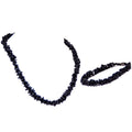 Black Puka Chip Shells Necklace & Anklet Set