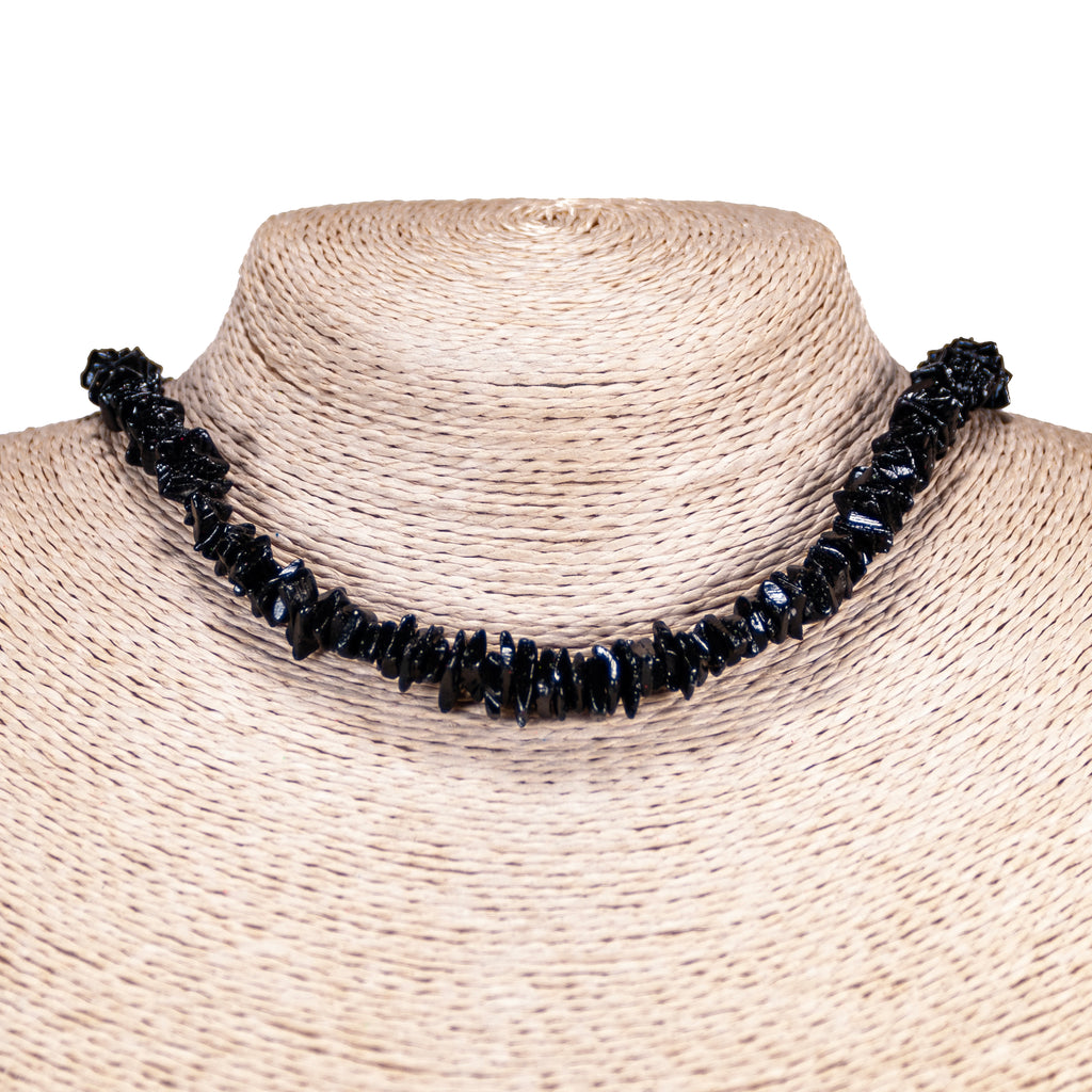 Black Puka Chip Shells Necklace & Anklet Set