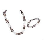 Load image into Gallery viewer, Puka Chip Shells and Brown Coconut Chips Necklace &amp; Anklet Set
