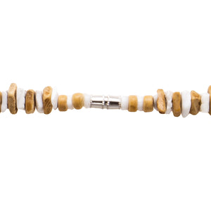 Tan Coconut and Puka Chip Shells Necklace & Anklet Set