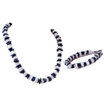 Load image into Gallery viewer, Black and White Puka Chip Shells Necklace &amp; Anklet Set
