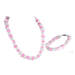 Load image into Gallery viewer, Pink and White Puka Chip Shells Necklace and Anklet Set
