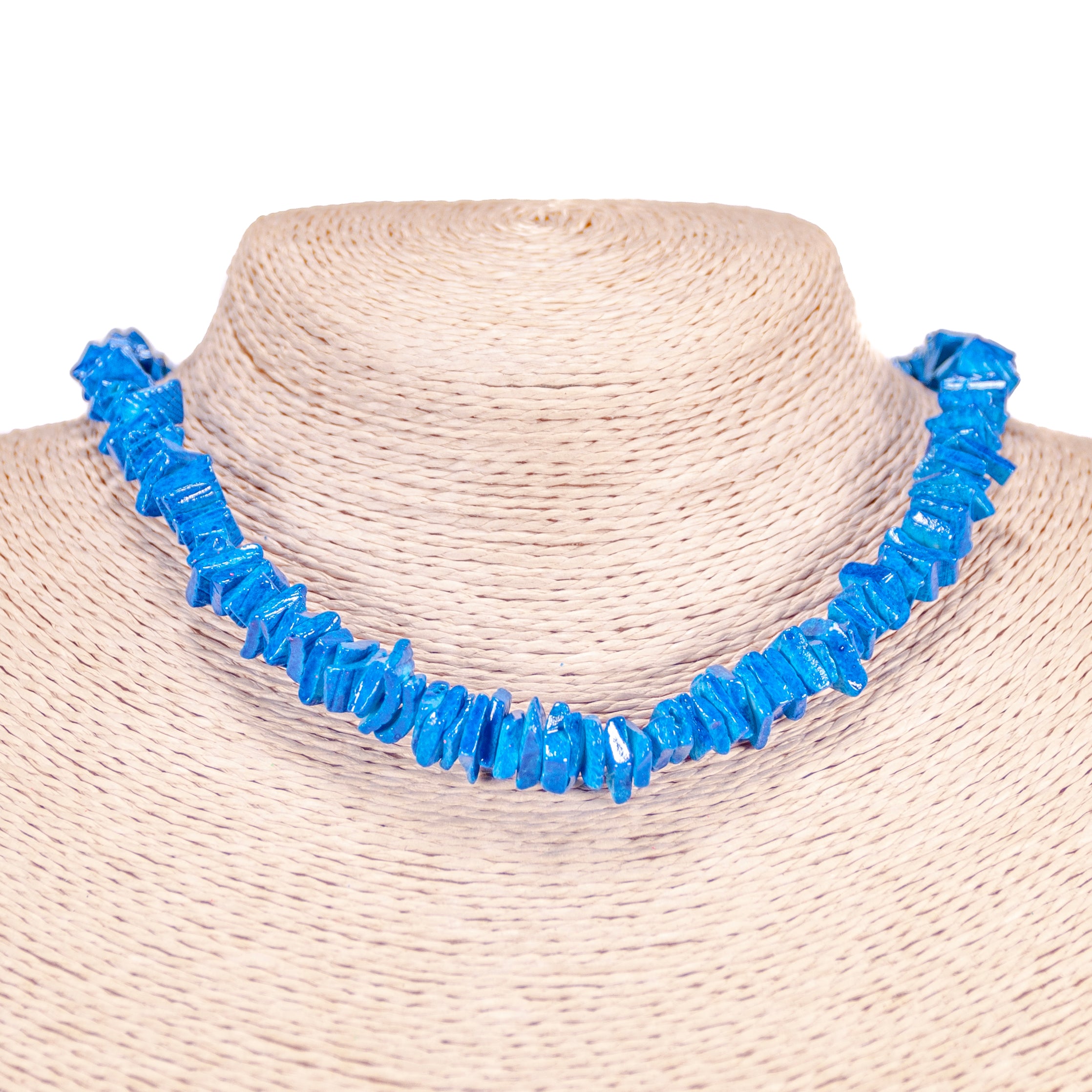 Dark Blue Puka Chip Shell Beads Necklace and Anklet Set