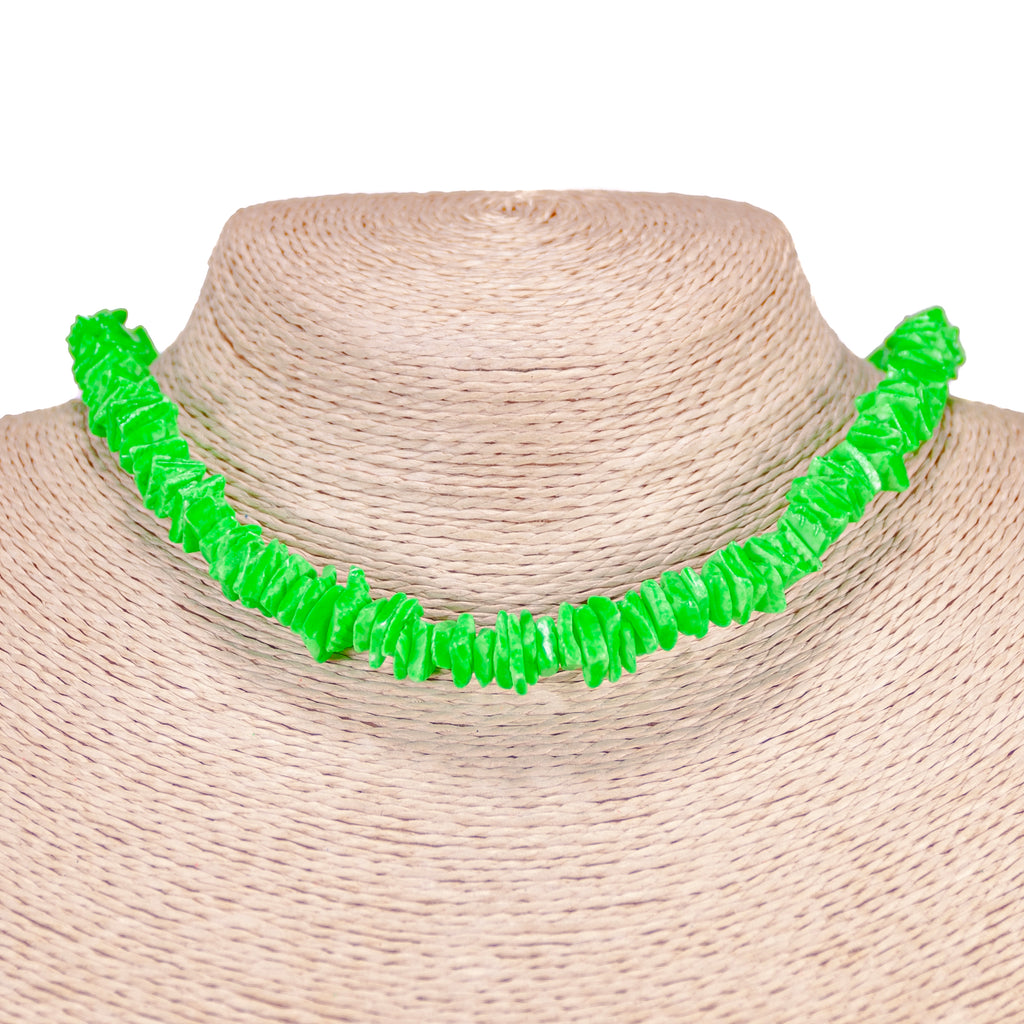 Neon Green Puka Chip Shell Beads Necklace and Anklet Set