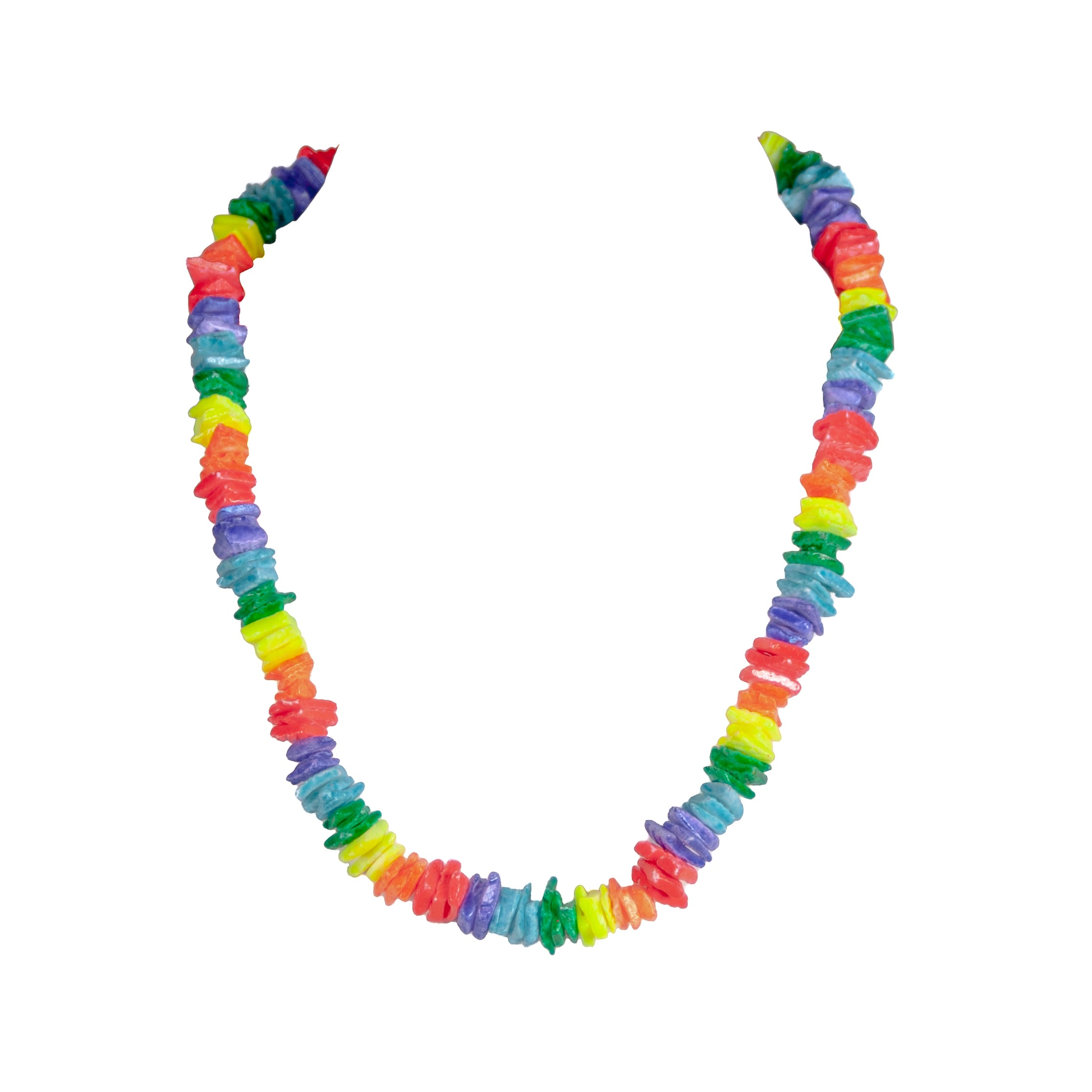 Neon Multicolor Puka Chip Shells Necklace