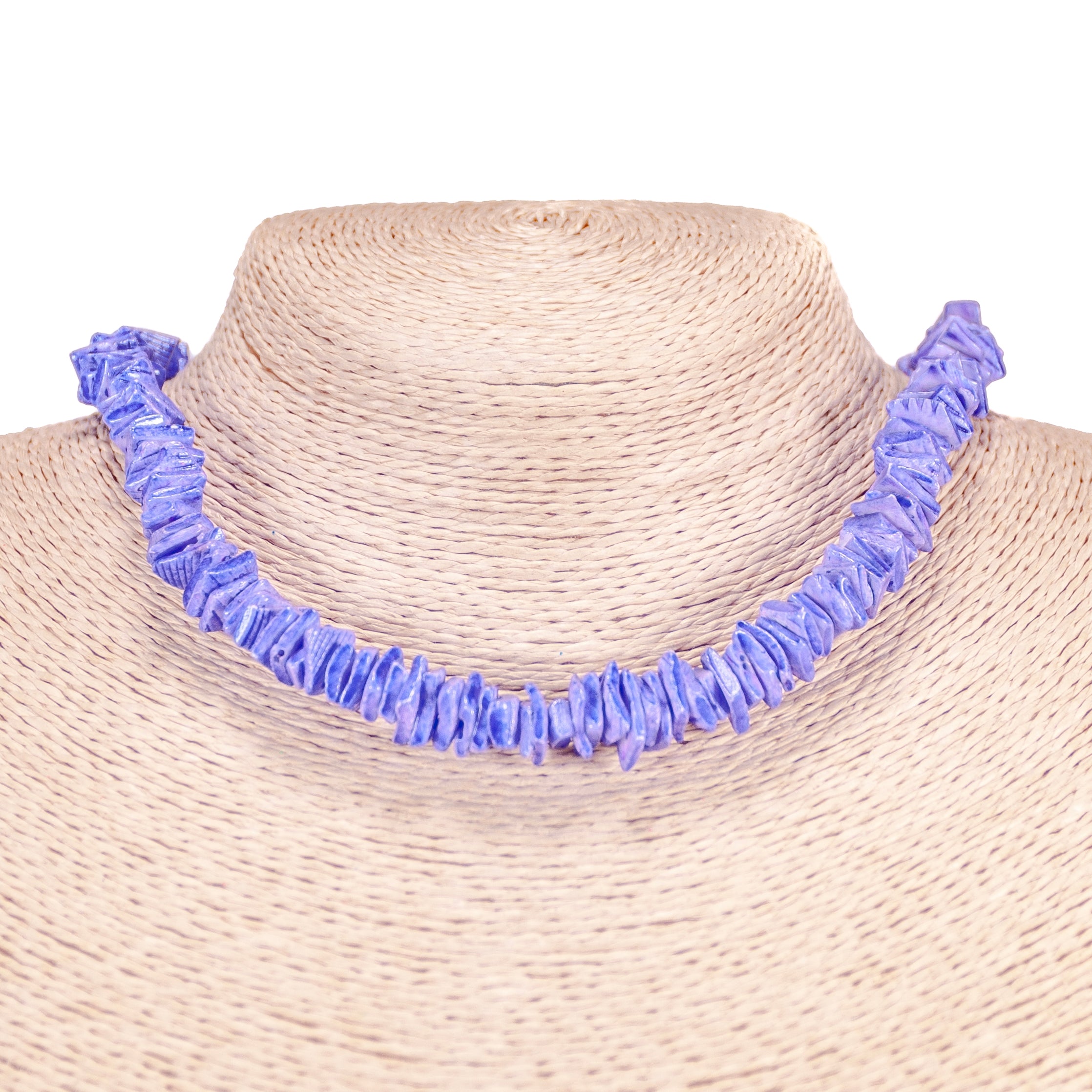 Purple Puka Chip Shell Beads Necklace and Anklet Set