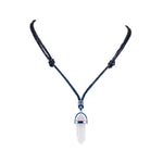 Load image into Gallery viewer, Natural Quartz Crystal Pendant on Adjustable Rope Necklace

