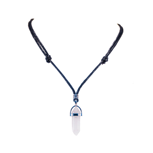 Crystal Teardrop - Black - Pendant - Rope Necklace or Omega - AJ04