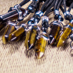 Load image into Gallery viewer, Tiger&#39;s Eye Pendant on Adjustable Rope Necklace
