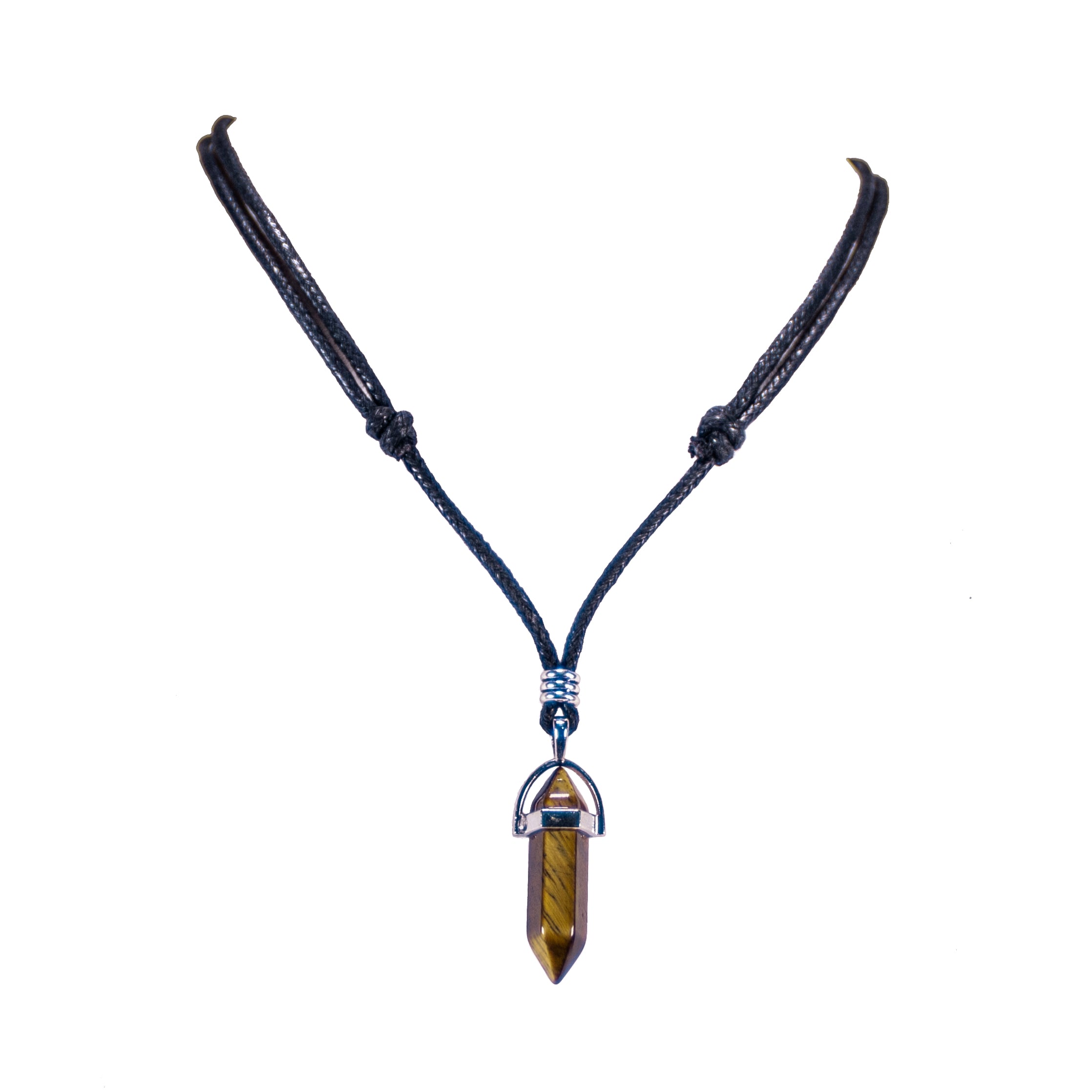 Tiger's Eye Pendant on Adjustable Rope Necklace