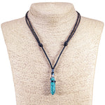 Load image into Gallery viewer, Turquoise Howlite Pendant on Adjustable Rope Necklace
