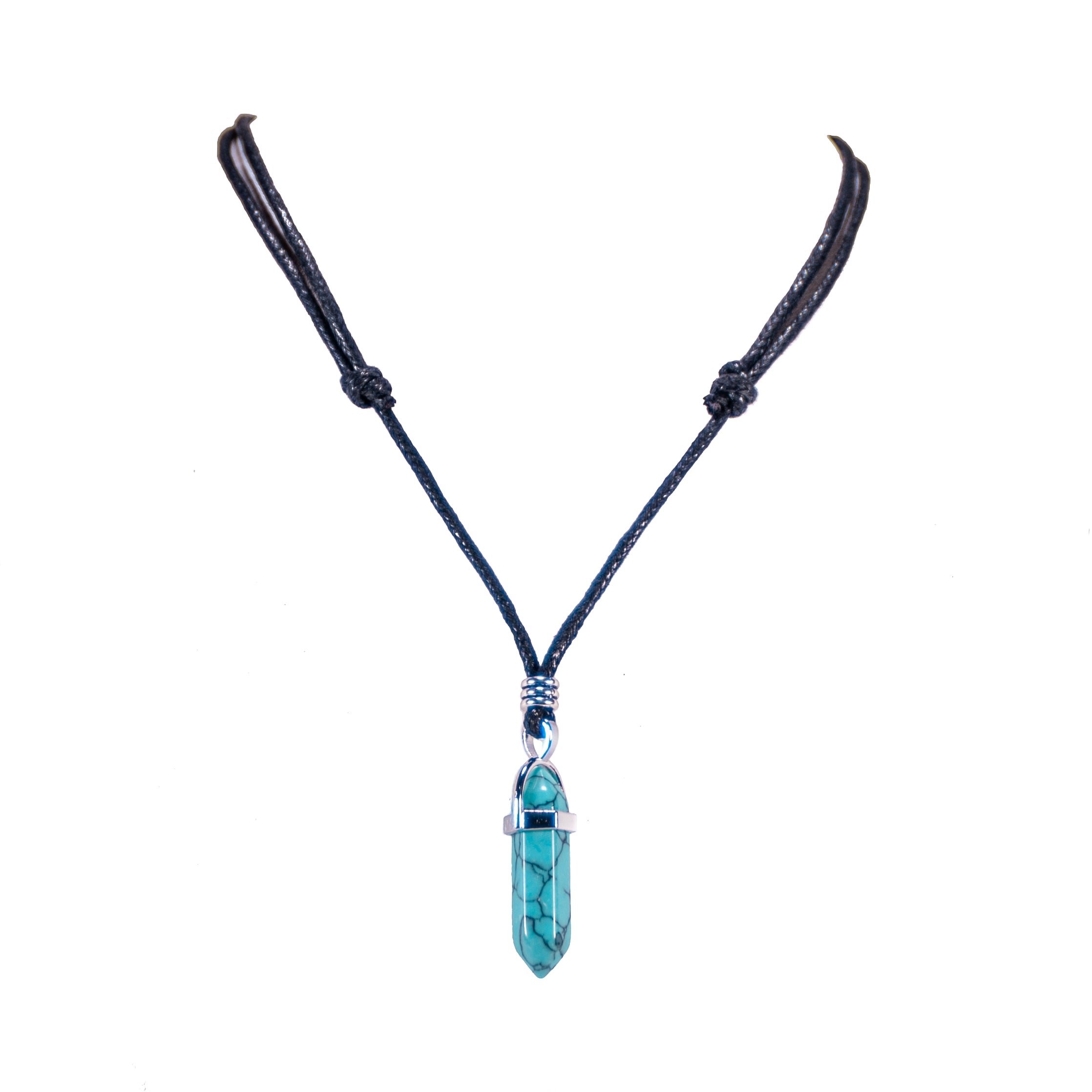 Turquoise Howlite Pendant on Adjustable Rope Necklace