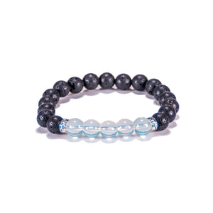 Opalite Beads on Lava Rock Beads Bracelet